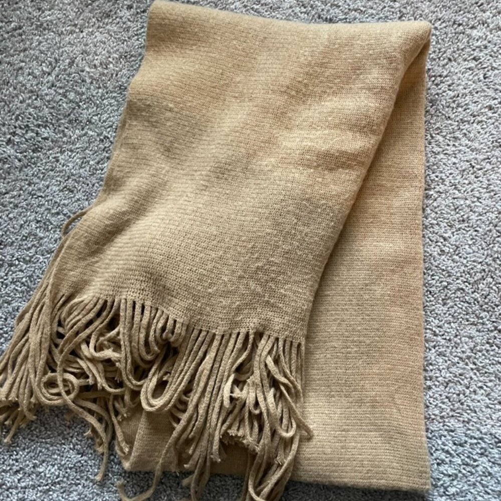 Free People Oversized Kolby Brushed Fringe Scarf - Tan